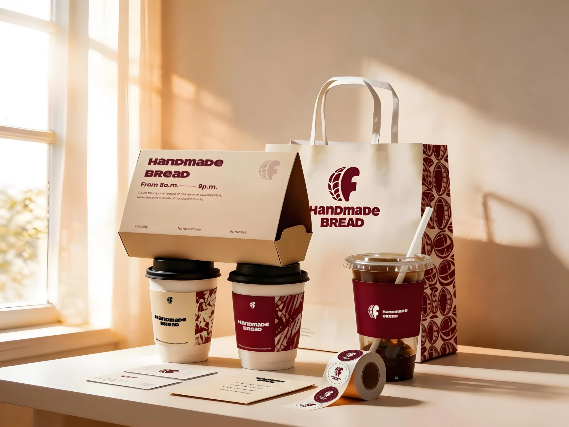 Handmade Bread packaging and coffee full system