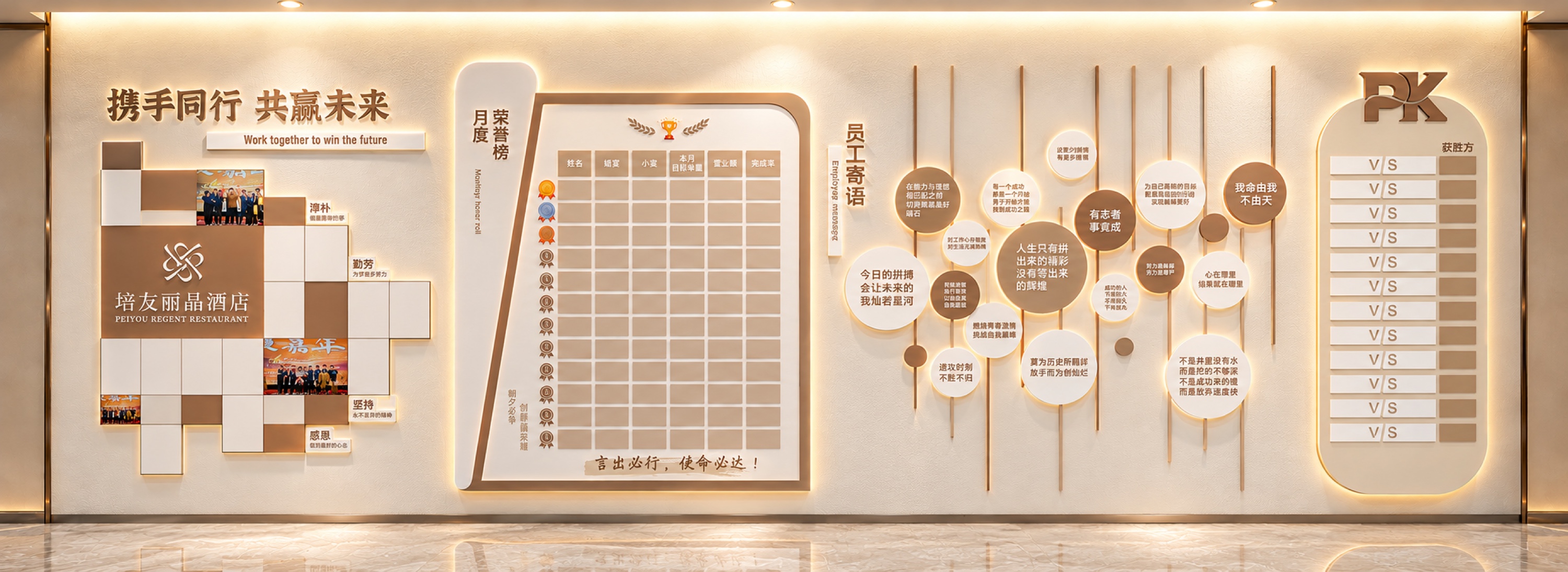 员工风采与荣誉榜文化墙效果图